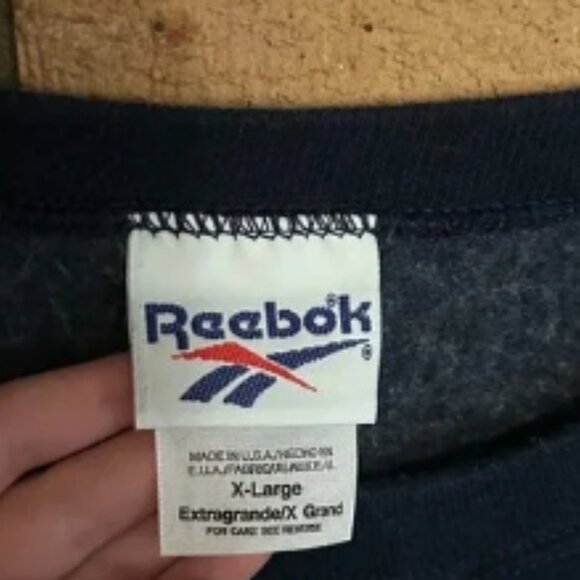 Vintage Reebok 90’s Pullover Crewneck Sweatshirt Blue Embroidered Logo Size XL - Picture 3 of 5